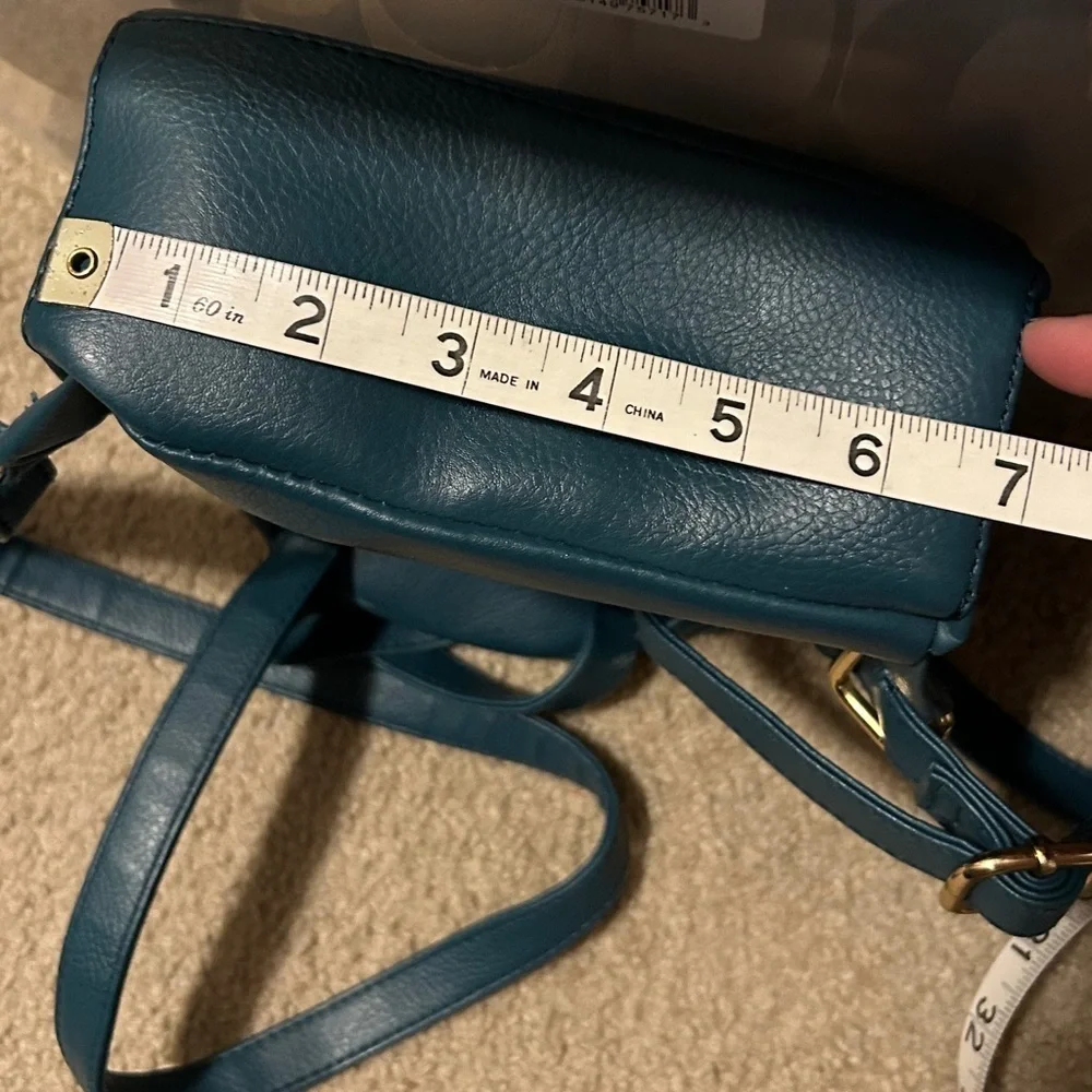 Bebe Teal Rhinestone Backpack Purse